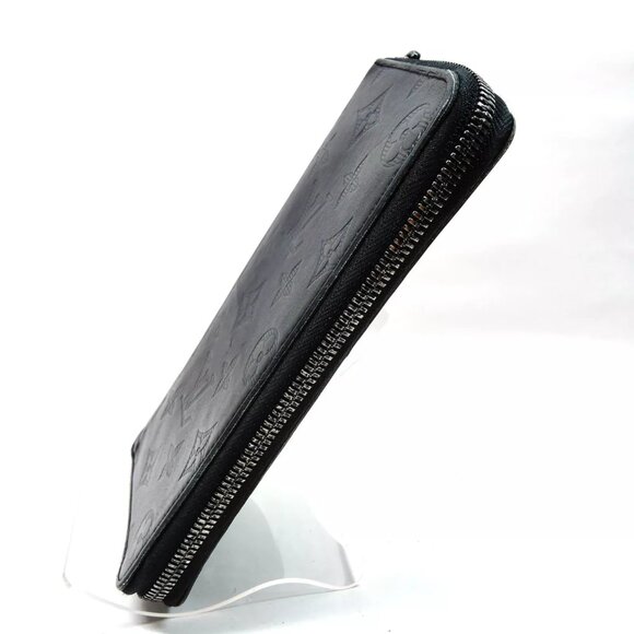 $1695 Authentic LOUIS VUITTON Made in SPAIN CA4270 Black Zip Around Long Wallet - Picture 7 of 12